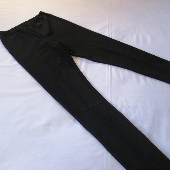 IN CHARGE BLACK LEGGINGS W/KNEE PATCHES - Picture 1 of 6